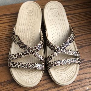 CROCS leopard cheetah sandals